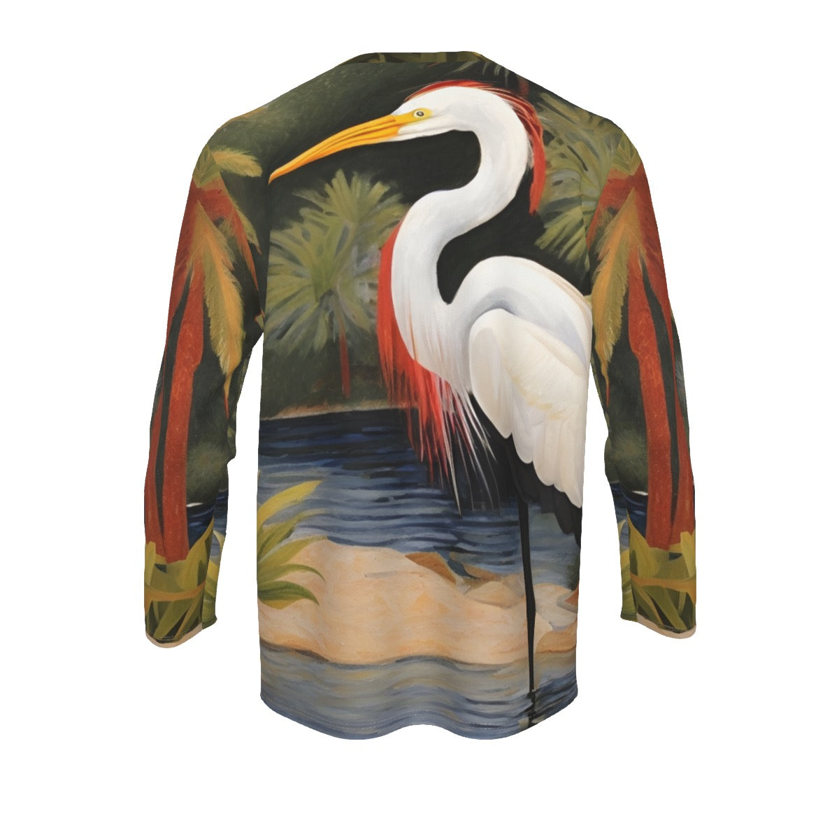 Egret -- Men's V-neck Sweatshirt With Long Sleeve