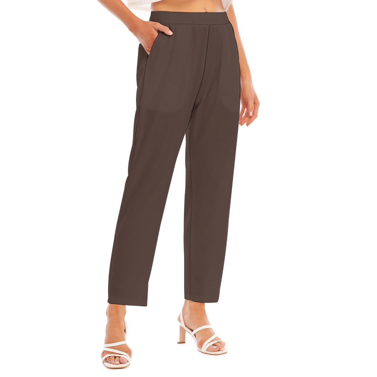 Dark Brown -- Women's Loose Straight-leg Pants
