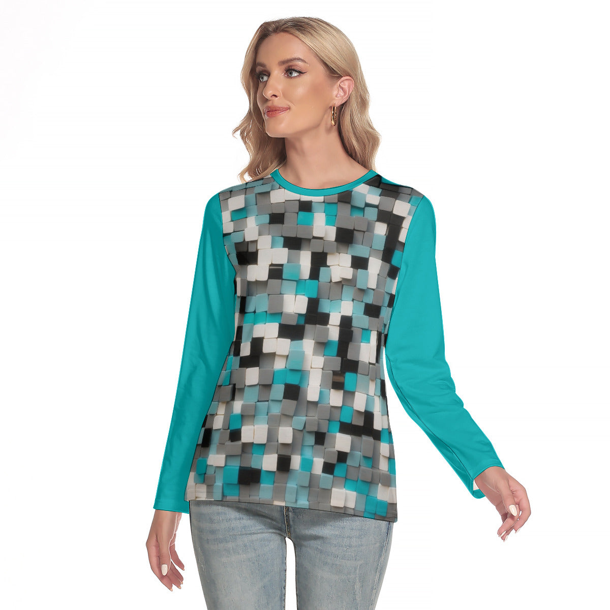 Fantasy Tiles -- Women's O-neck Long Sleeve T-shirt