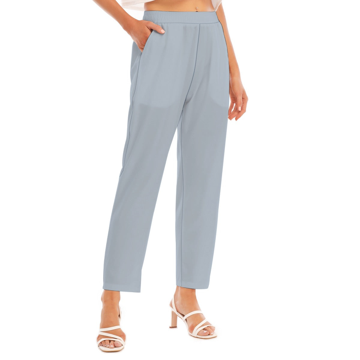 Light-Blue -- Women's Loose Straight-leg Pants