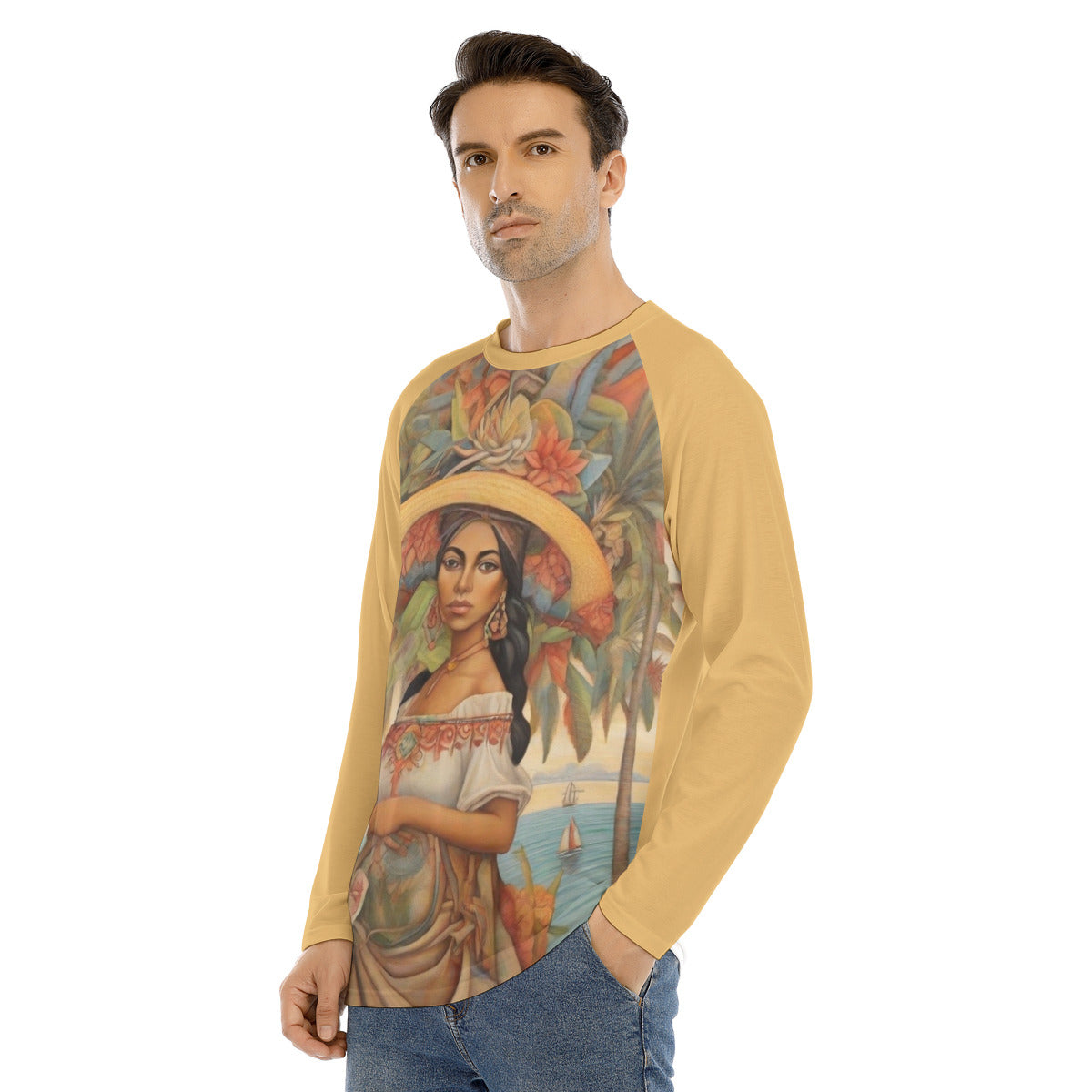 Isla Holbox 101 -- Men's Long Sleeve T-shirt With Raglan Sleeve