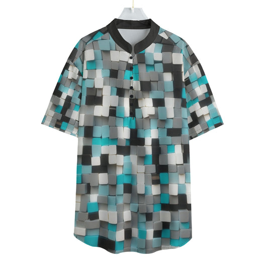 Blocks -- Men's Henley Short Sleeve Shirt