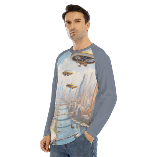 Flying Cars 101 -- Men's Long Sleeve T-shirt With Raglan Sleeve