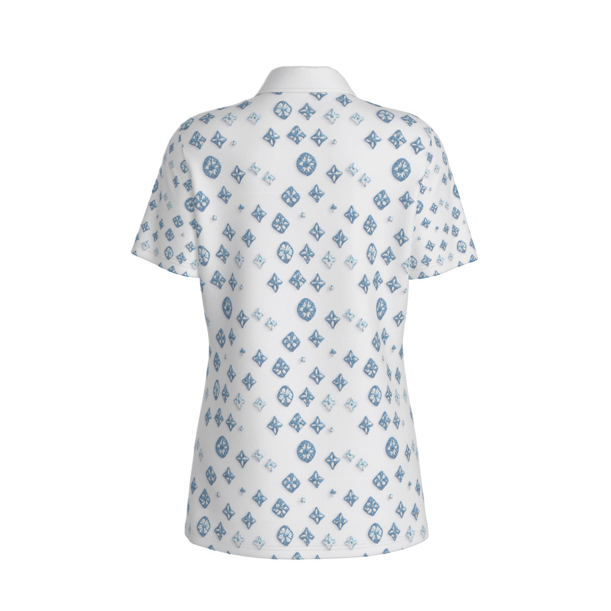 Blue on White -- Women's Polo Collar Jersey