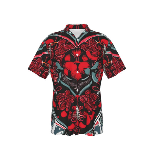 Hearts -- Men's Hawaiian Shirt With Pocket