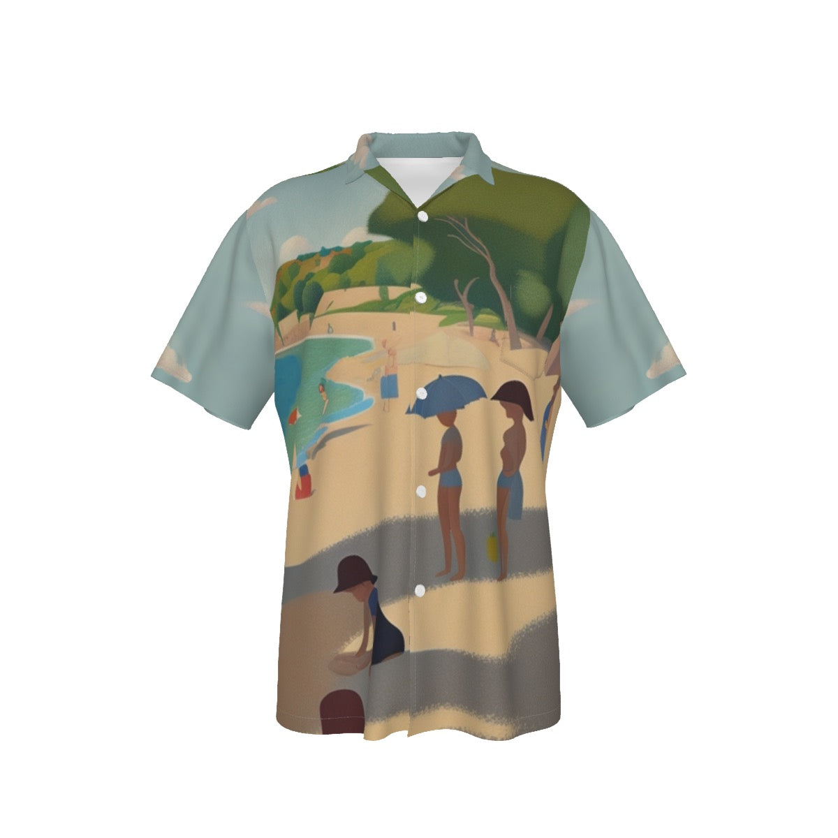 At the Beach -- Men's Hawaiian Shirt With Pocket