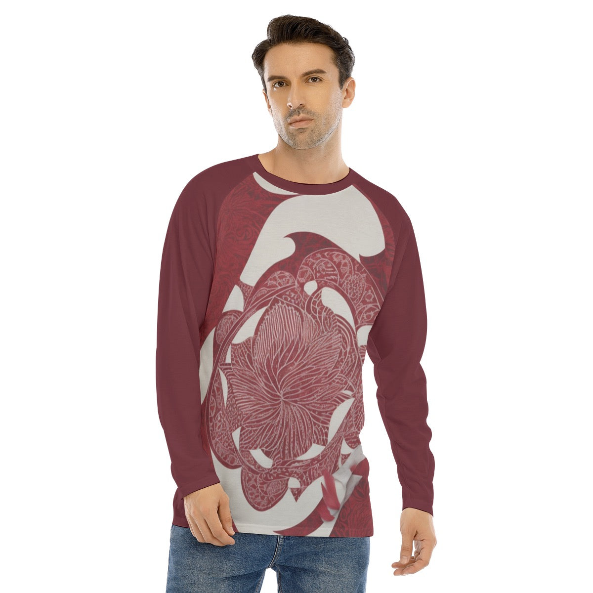 Fabric 166 -- Men's Long Sleeve T-shirt With Raglan Sleeve